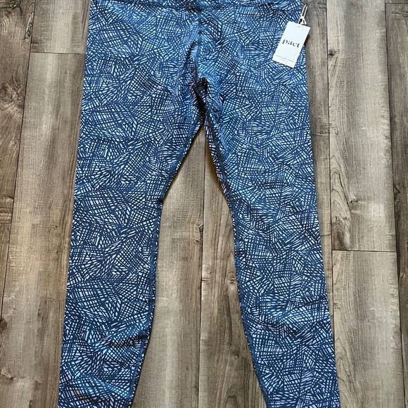 Pact Everyday Legging Pants Blue Abstract XXL NEW - Picture 2 of 4